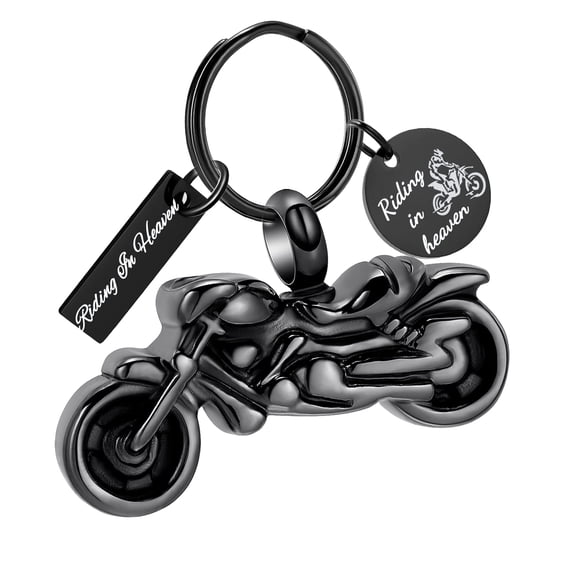 Motorcycle Cremation Jewelry Urn Keychain for Ashes Keepsake Urn Key Ring for Human/Pet Ashes Holder