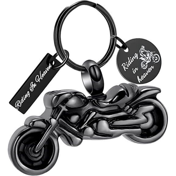Motorcycle Cremation Urn Pendant Key chain, Stainless Steel Jewelry Memorial Ashes Keepsake Ashes Keepsake Urn Key Ring