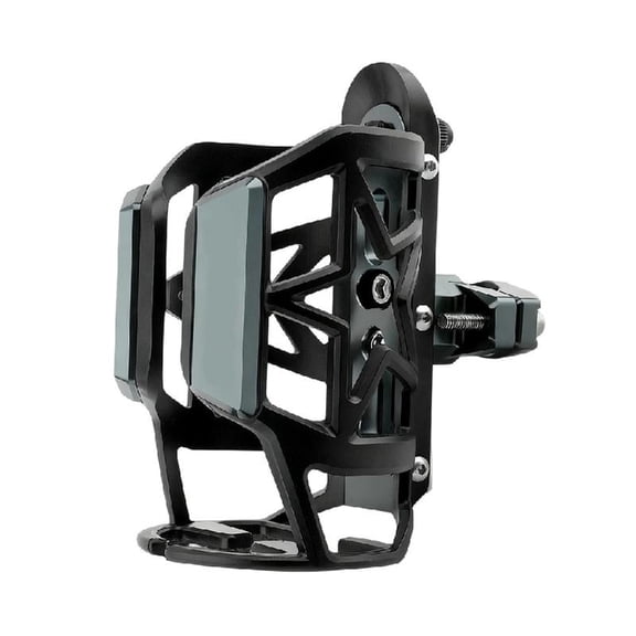 Motorcycle Cup Holder 360 Rotation Adjustable Mount Fits 55-85mm Bottles Secure Aluminum Construction