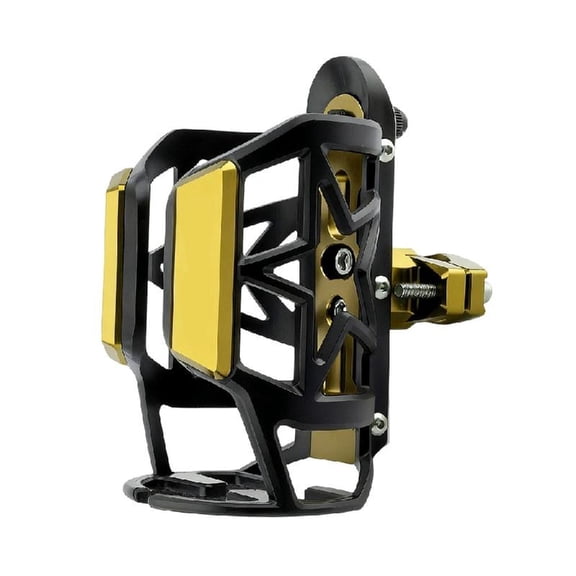 Motorcycle Cup Holder 360 Rotation Adjustable Mount Fits 55-85mm Bottles Secure Aluminum Construction