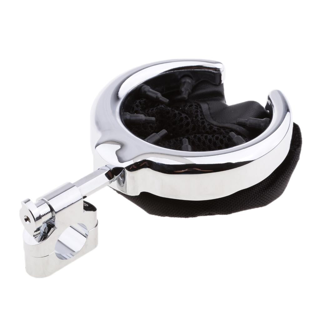 Motorcycle Cup Holder, Metal Handlebar Mount Drink Holder with Basket for Cafer Bobber Custom Fits 1-inch 25mm Bars, Chrome
