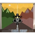 thumbnail image 1 of Ambesonne Motorcycle Curtains 2 Panel Set, Rider in Mountains, 108" x 108", Multicolor, 1 of 3