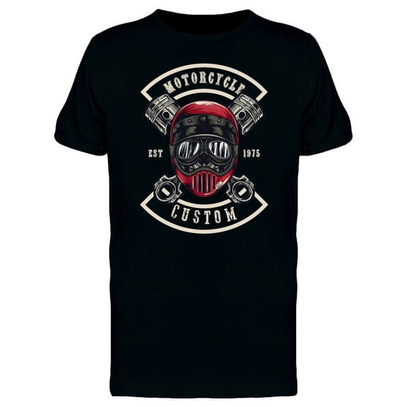Motorcycle Custom 1975 Red T-Shirt Men -Image by Shutterstock, Male 3X-Large