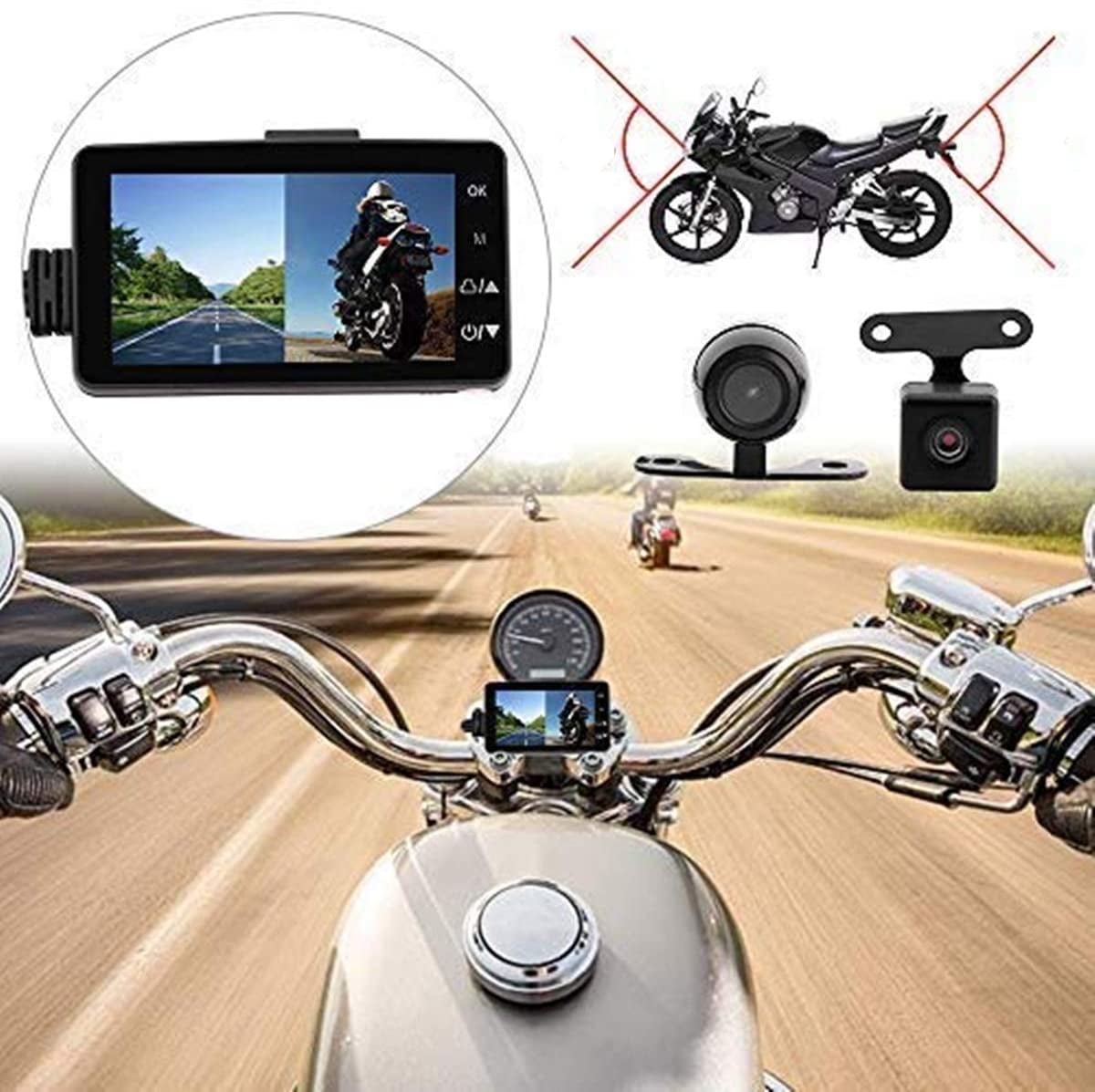 1080P Dual Lens Motorcycle Dash Cam Waterproof Dashcam Moto Camera