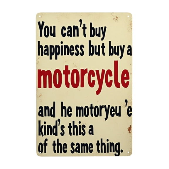 Motorcycle Decor Motorcycle Metal Tin Sign You Can'T Buy Happiness But You Can Buy Motorcycle Wall Art Garage Signs For Man Man Cave Decoration 8X12 In