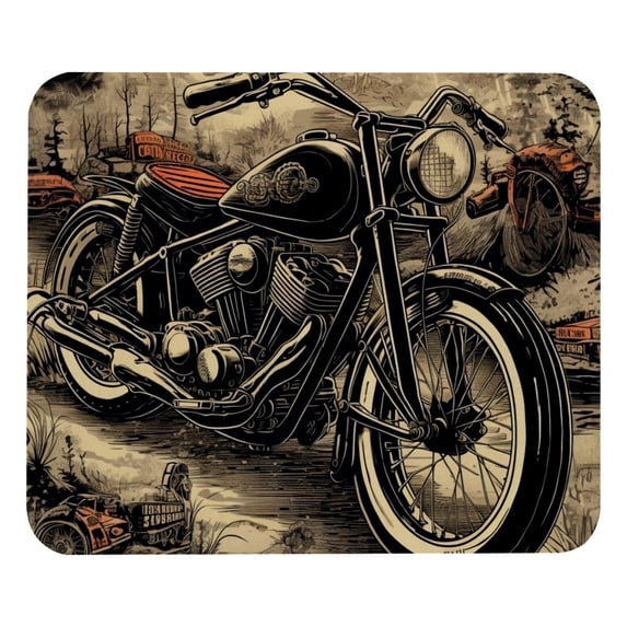 Motorcycle Desk Pad Mouse Mat Gaming Mouse Pad | Square 8.3x9.8 Inch Non-Slip Rubber Bottom Printed Suitable for Office and Gaming