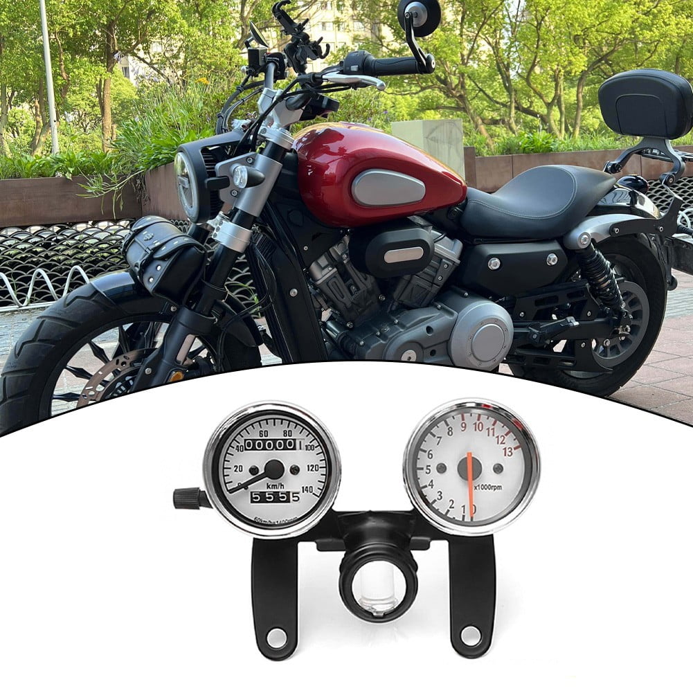 Motorcycle Digital Odometer Tachometer Speedometer Gauge Black Velocimetro