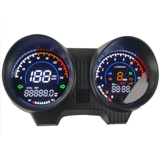 Motorcycle Digital Speedometer Dashboard For Honda CG Titan 150, For Yamaha Alpha 110​, Speedometer Odometer Speedometer Tachometer-black