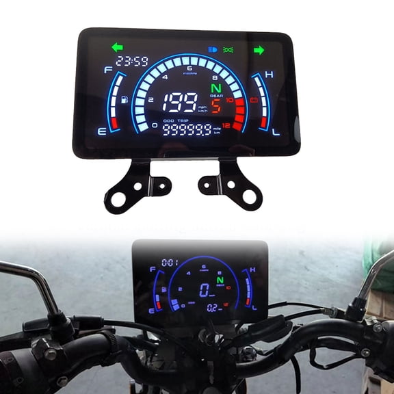 Motorcycle Digital Speedometer Dashboard For VENTO RYDER 3.0:2020-2021-2022, 12V Digital Gauge Cluster Speedometer For Motorcycle-black