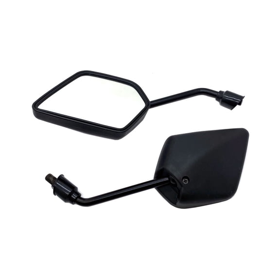Motorcycle Dirt Bike Mirror Set - 10mm Right Thread - Black Matte Finish (Model 0329)