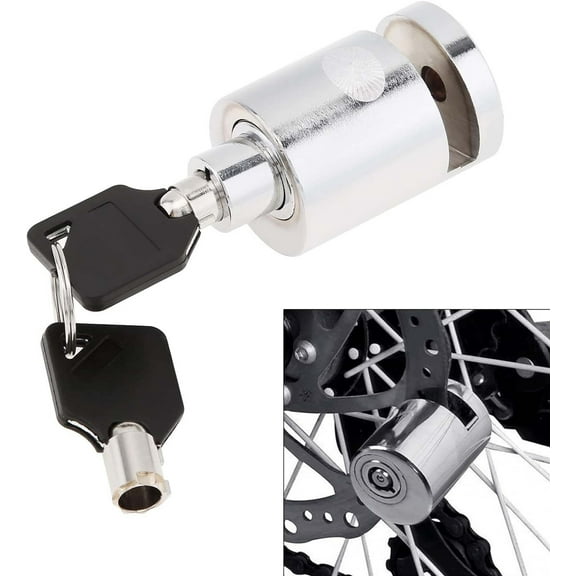 Motorcycle Disc Brake Lock Anti-Theft Security Lock for Bike Scooter Moped E-Bike - Disc Lock with Key, Portable Lightweight Alloy Steel, Easy Press Locking for Disc Brake Rotors