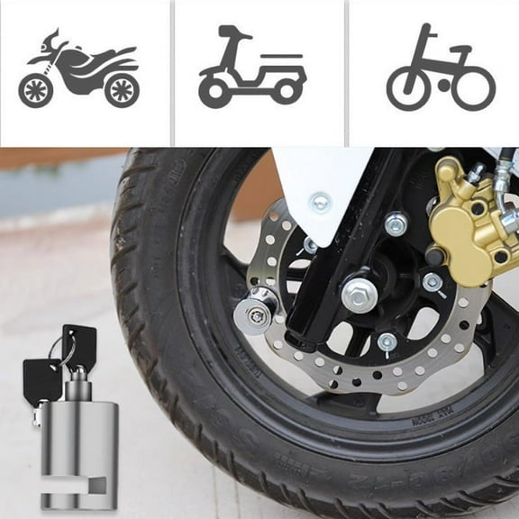 Motorcycle Disc Brake Lock Heavy Duty Alloy Anti-Theft Security with Copper Core for Bikes and Scooters