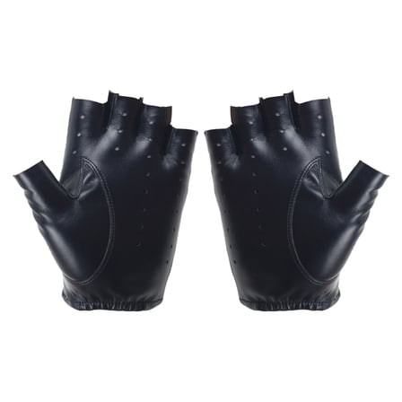 Motorcycle Driving Gloves Black Half Finger Sport Gloves Weightlifting Cycling Fingerless PU Leather Glove for Women Men