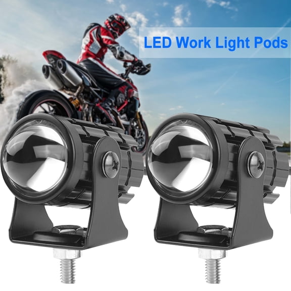 2 Packs Motorcycle Driving Lights Mini Led Headlights Fog Lights 3000K/6000K Super Bright Yellow White Dual Color Hi/Lo Beam Aux Spotlight for Motorcycle Truck Atv Suv Car Yacht