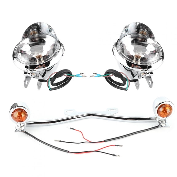 Motorcycle Driving Spot Fog Lamp Turn Signal Light Bar 12V Front Driving Assembly Compatible with Shadow VT 750 1100 VTX 1300 1800 Cruiser Bobber Metric Custom (17.3x7.4 in / 44.0x19.0 cm)