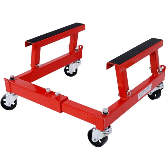 Motorcycle Engine Cradle Dolly 1500Lbs, Heavy-Duty Engine Cradle Dolly with Rubber Pads &360 Degrees Wheels, Four-Wheeler,Red