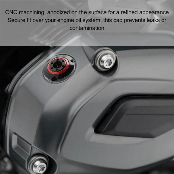 Motorcycle Engine Oil Filler Cap, Aluminium Alloy Fuel Tank Cover Caps, Gas Cap Replacementfor BM-W HP2 Endu-ro R1200GS R 1200 GS LC R1200R, Black Red