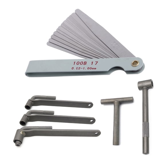 Motorcycle Engine Valves Feelers Gauges Set 8mm 9mm Screw Adjusting Spanner Tool