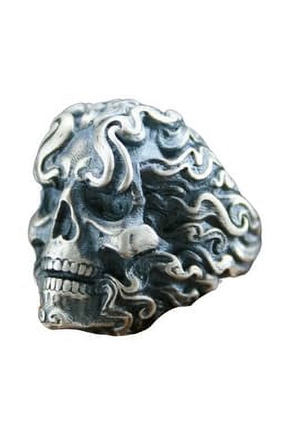 Motorcycle Enthusiast's Choice: 925 Sterling Silver Skeleton Rider Ring | 7.5