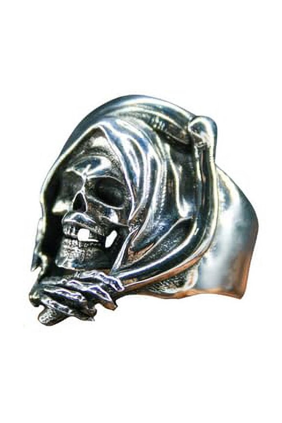 Motorcycle Enthusiast's Choice: 925 Sterling Silver Skeleton Rider Ring | 8