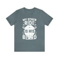 thumbnail image 1 of Motorcycle Enthusiasts and Beard Lovers, Fun Motorcycle Beard T-Shirt Gift, 1 of 4