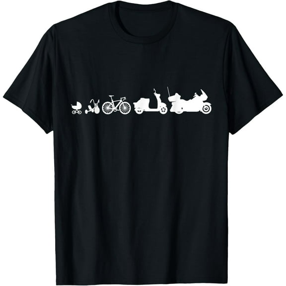 Motorcycle Evolution T-Shirt men and women can wear, black, white, gifts