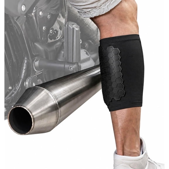 Motorcycle Exhaust Pipe Burn Protective Sleeve Leg Guard with Triple Layer Protection, Fits 13.5-18 Inch Calf - Heat Shield for Legs - Calf Guard - Premium Motorcycle Accessories