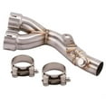 thumbnail image 1 of Motorcycle Exhaust Pipe Slip On Middle Link Pipe Stainless Steel Parts For Yamaha R6 YZF-R6 2006 2007 2008-2020, 1 of 6