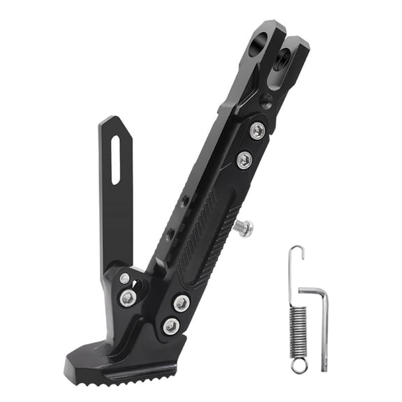 Motorcycle Extendable Stand Holder E-Bike Scooter Replacement Kickstand Adjustable Foot Side with Spring and Screws