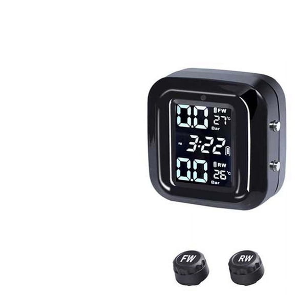 Motorcycle External Tire Pressure Sensors Solar Power TPMS Tire Pressure Monitoring System Tire Alarm Digital Display
