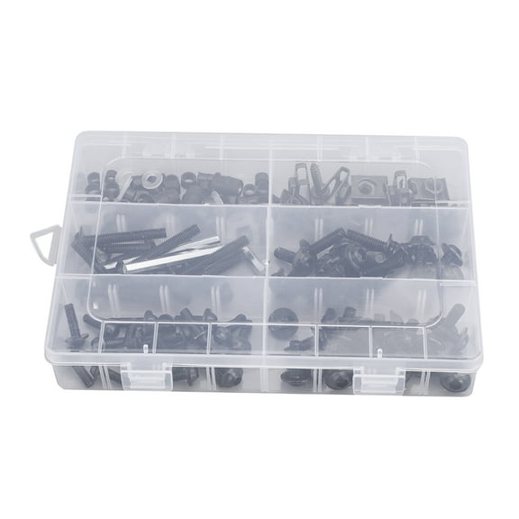 Motorcycle Fairing Bolt Kit (177 Pcs) - M5 M6 Screw Set in Black for Honda Yamaha