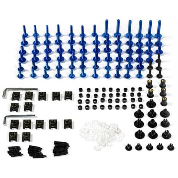 Motorcycle Fairing Complete Bolts Kit Screws For Yamaha YZF600 YZF R6 2017 2018 2019 2020 2021 Aluminum Fasteners Hardware Clips (Blue)