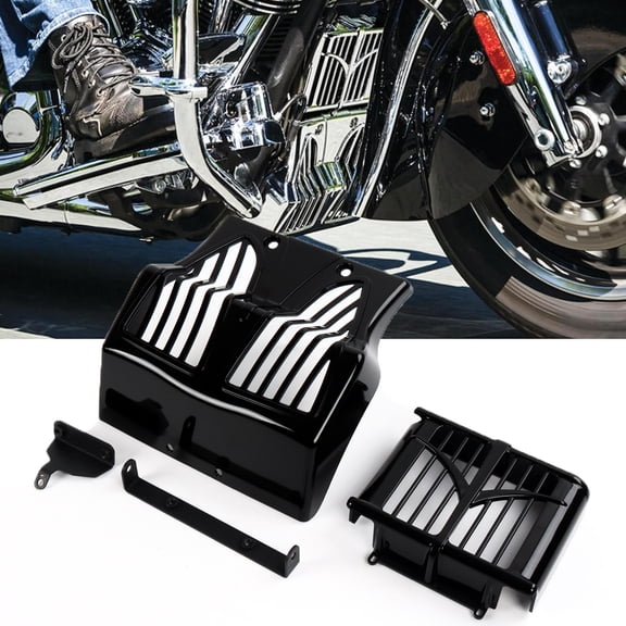 Motorcycle Fairing Lower Front Chin Spoiler Air Dam Cover for 15-23 Indian Bagger/Cruiser/Touring - Lightweight ABS Grid Design,Black Mudguard & Radiator Protection Shield Coolers Kits Visit t