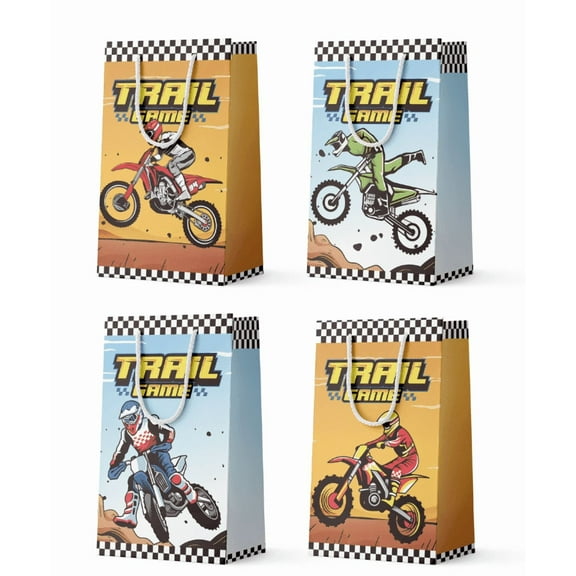Motorcycle Favor Bags - 24pcs Motorcycle Party Bags, Motorcycle Favor Bags, Motorcycle Candy Bags for Boys/Girls Kids Motorcycle Themed Birthday Party Decoration Supplies