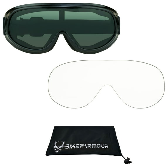 Motorcycle Fit Over Rx Glasses Goggles. Safety Polycarbonate lens.