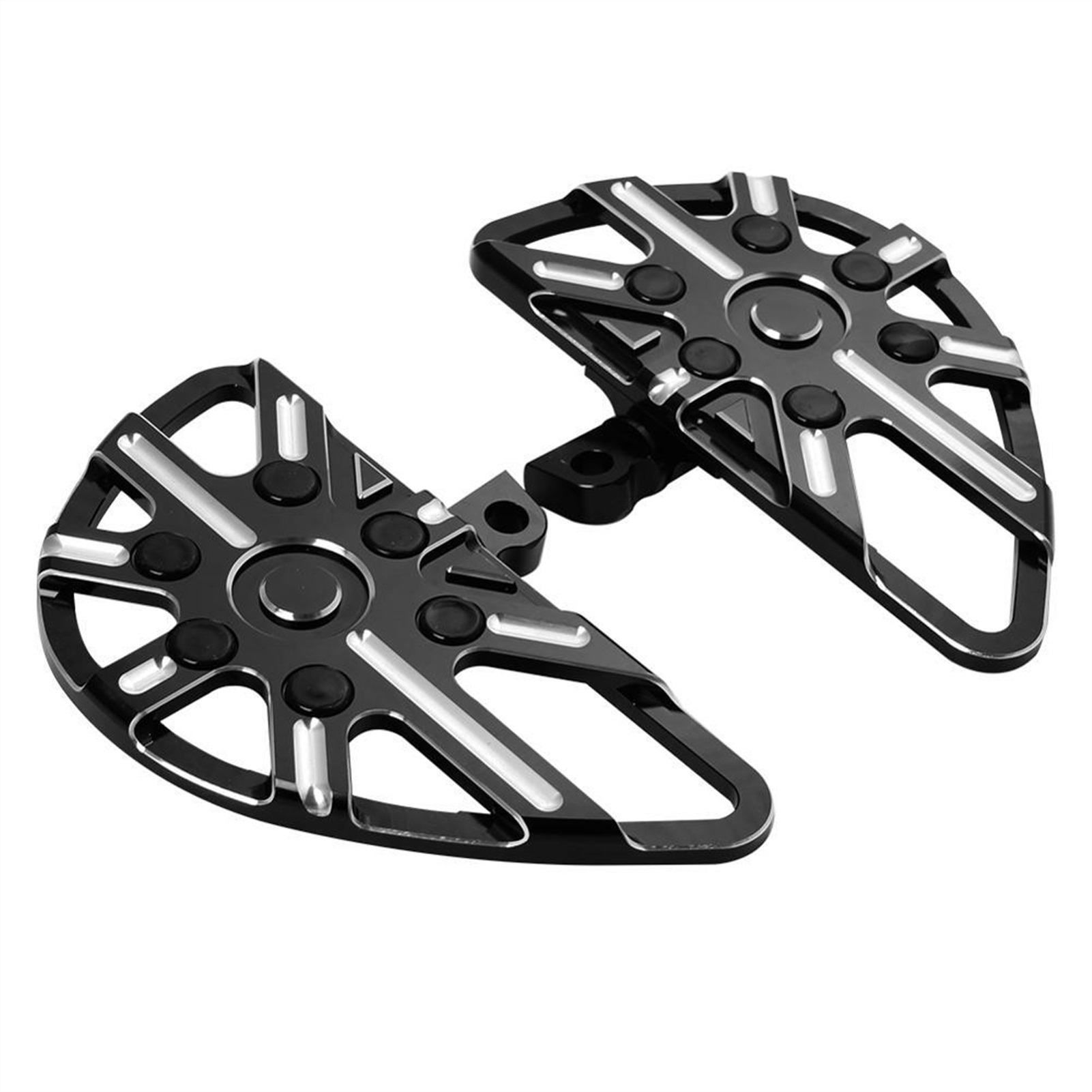 MZS Motorcycle Front Floorboards – Black CNC Aluminum Footboards For Harley Touring Models 1984-2024