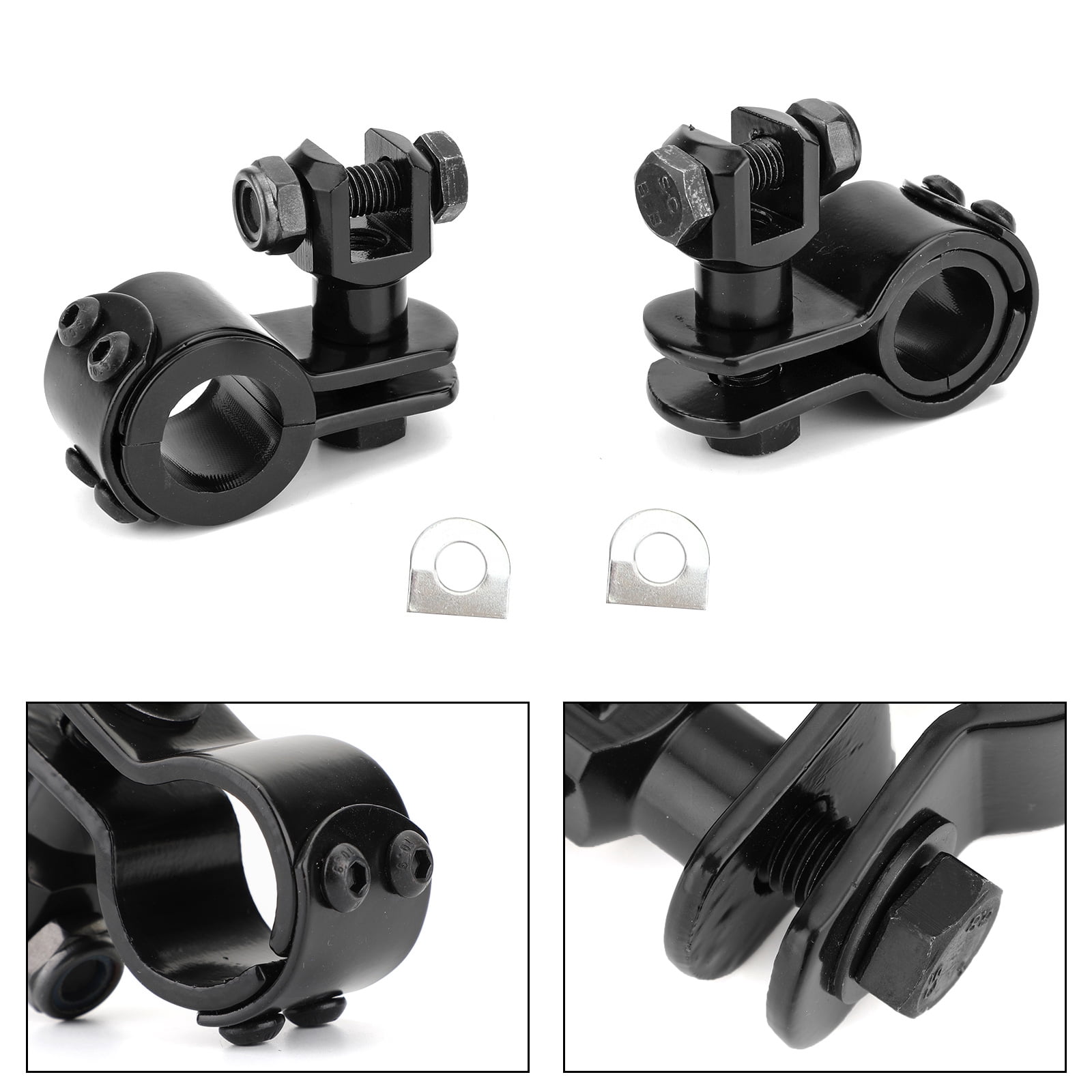 Universal Motorcycle U-Clamp Foot Pegs For 1" To 1-1/4" Engine Crash Bars 4 thumbnail image