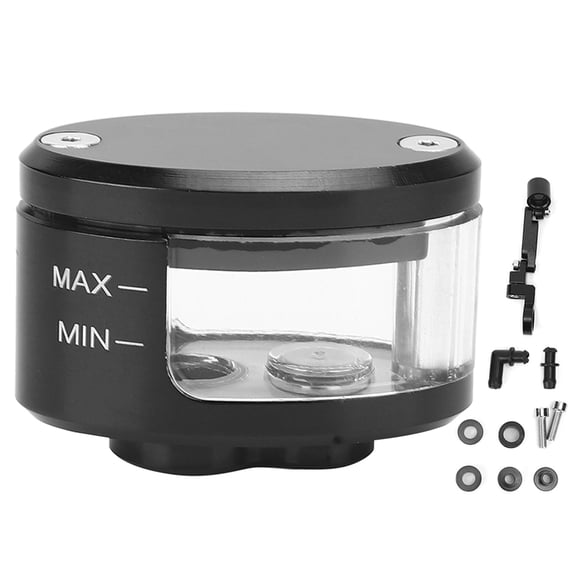 Motorcycle Front Brake Fluid Reservoir CNC Aluminum Oil Cup Kit Fit for Suzuki GSXR 600 750 1000 1300(Black )