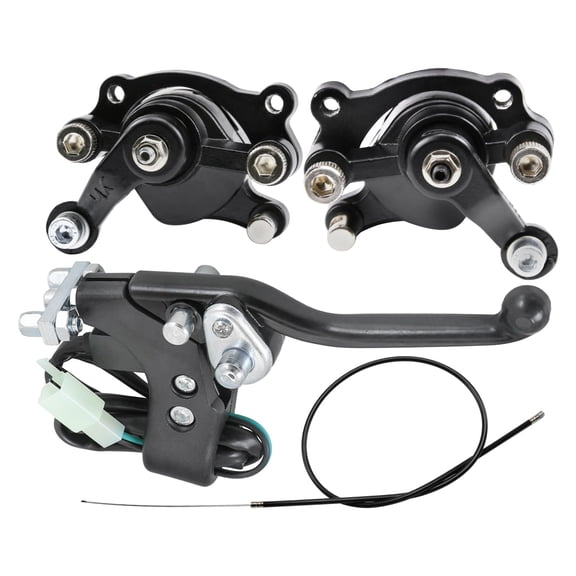 Motorcycle Front Brake Lever & 34" Brake Cable & Front and Rear Disc Brake Caliper Pad for ATV Quad Mini Moto Go Kart Golf Cart Quad Four Wheeler Electric Scooter Razor Taotao Baja Bull