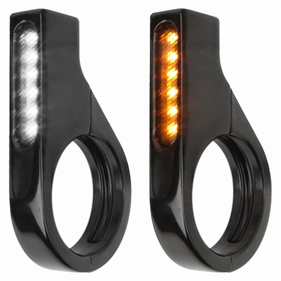 Motorcycle Front Fork LED Turn Signals Universal Sequential Switchback Running Lights 12V Amber Blinkers Black,2 * Motorcycle Front Fork LED,Black