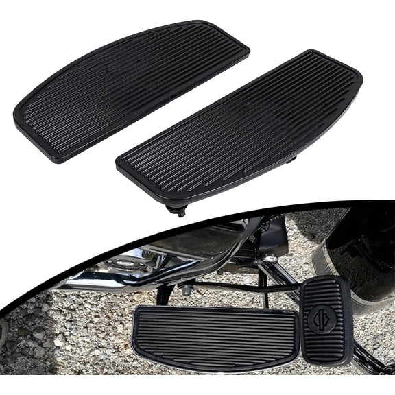 Motorcycle Front Rider Insert Floorboard Footboards Foot Peg Footrest Compatible With For Touring Road King Electra Glide Road Glide Softail 1986-2022 (Black)