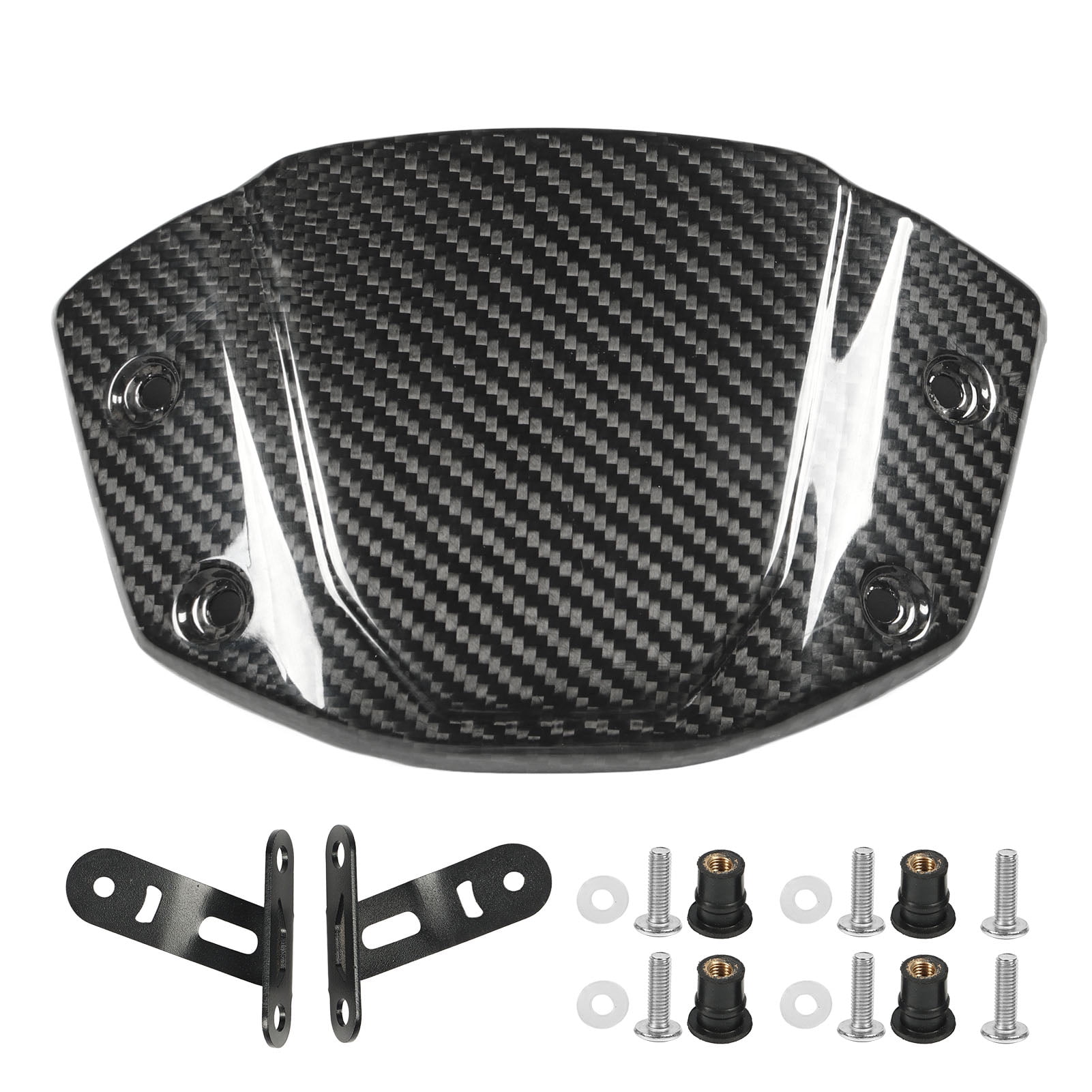 Motorcycle Front Screen Windshield Glossy Carbon Fiber Wind Deflector