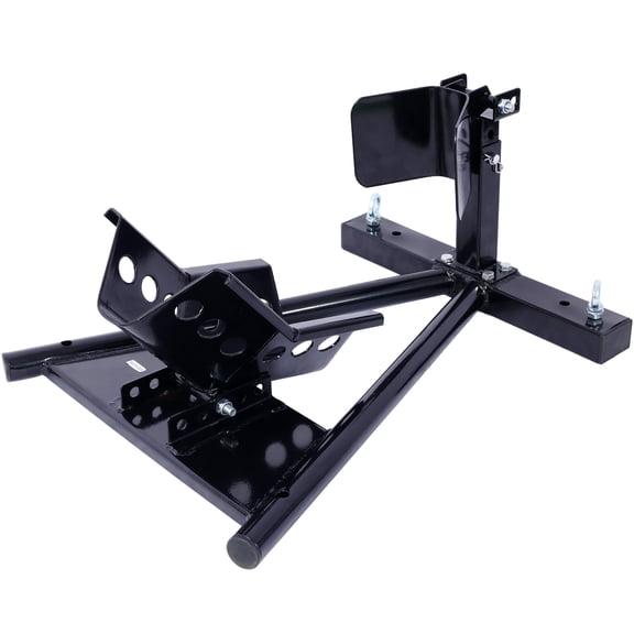 Motorcycle Front Tire Chock for 17-21 Wheels Locking Adjusting Stand, Black Steel Motorbike Fork Bracket for Transport, Maintenance, and Storage
