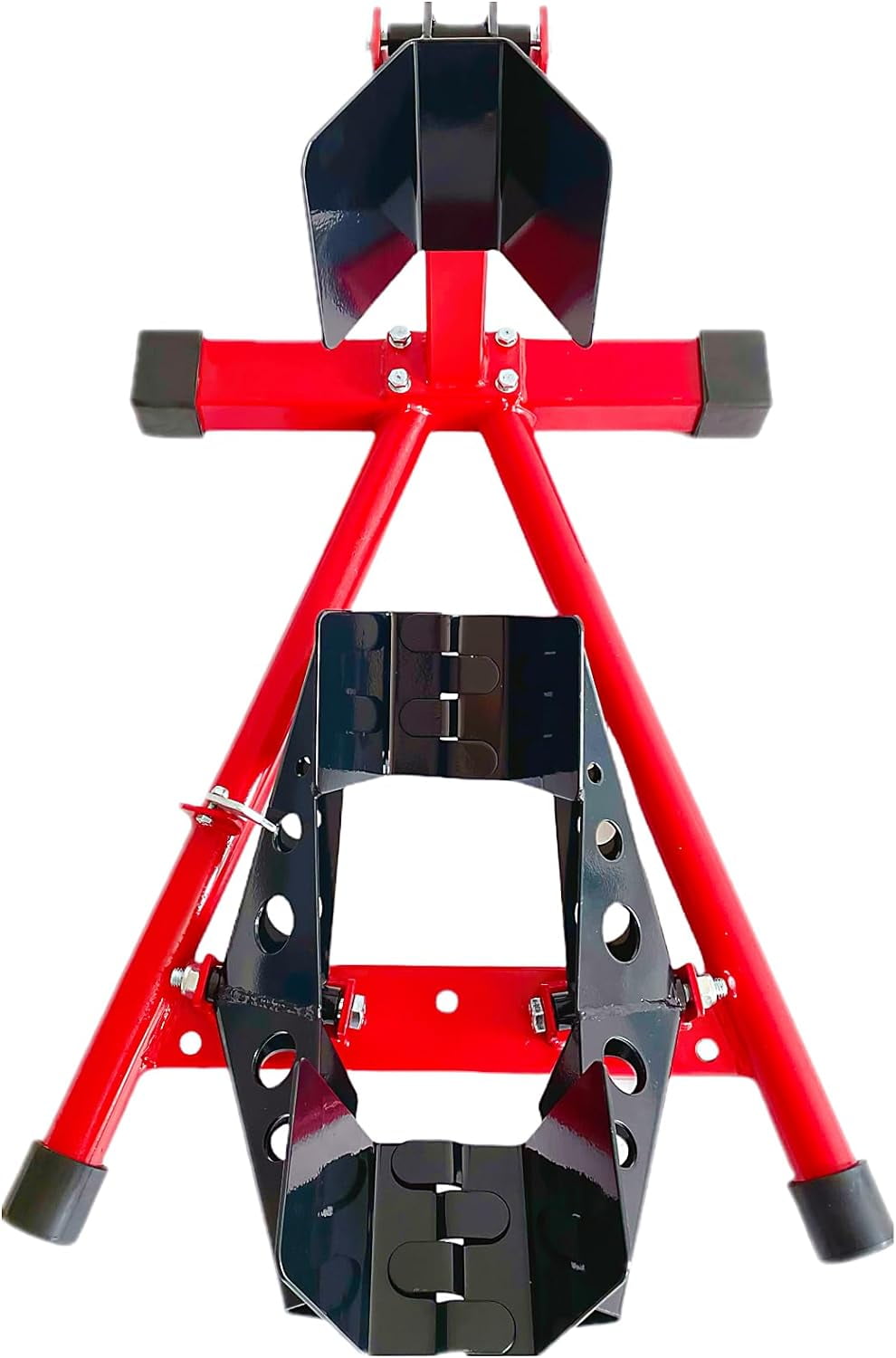 Front Bike Wheel Lift Chock Paddock Stand Garage Motorcycle Red