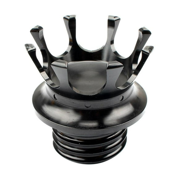 Motorcycle Fuel Tank Cap Vented Gas Oil Cover FXD Touring XL 1200 883 X48, Crown Style Black