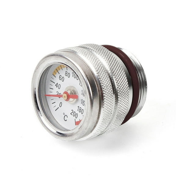 Motorcycle Fuel Tank Cap with Oil Temperature Gauge M30x1.5 Compatible for 1987-1998 Kawasaki W650 W400 W80 klr 650 Oil Filler Cap Silver