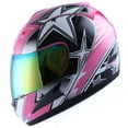 thumbnail image 1 of WOW Motorcycle Adult Full Face Helmet HJMCLS Racing Star Pink, 1 of 5