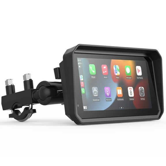Motorcycle GPS Navigation Screen for Scooter and Moped with Carplay and Android Auto 1080P 5.99in Touchscreen Bluetooth Audio Receiver Support Wifi Loop Recording Tire Pressure Monitoring