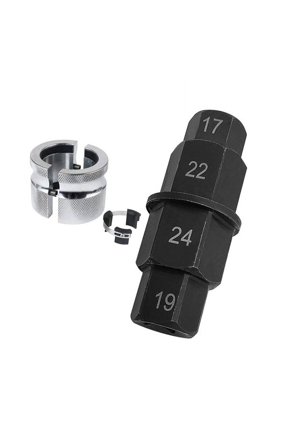 Motorcycle Garage Kit for DIY Mechanics 2-Piece Front Wheel Hex Adapter 3/8 Inch and Adjustable Fork Seal Driver 39-50mm