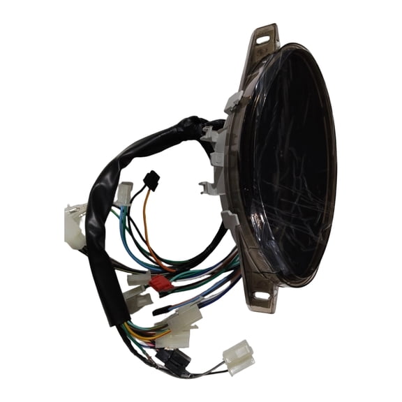Motorcycle Gauge Panel Assembly, Digital Instrument Cluster with Illuminated Alert Lamps, Multi-Connector Wiring Harness and Dashboard Repair Use